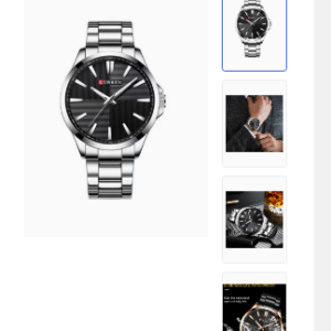 Men's Waterproof Analog Wristwatch 8322 - 45 mm - Silver